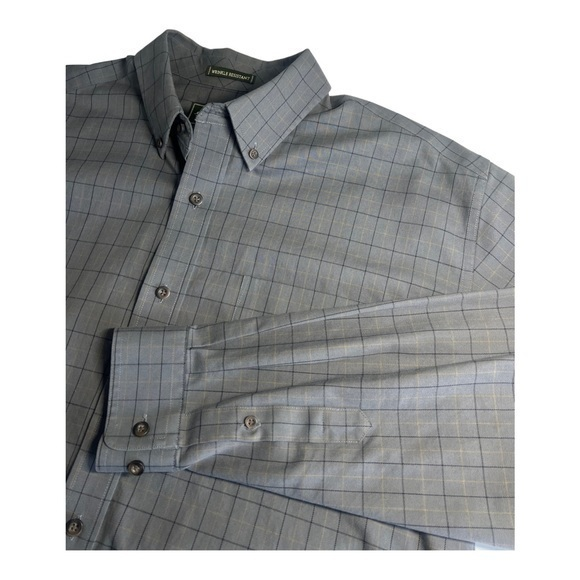 Eddie Bauer Men's Button Down Long Sleeve Grey L Wrinkle‎ Resistant - Picture 1 of 4